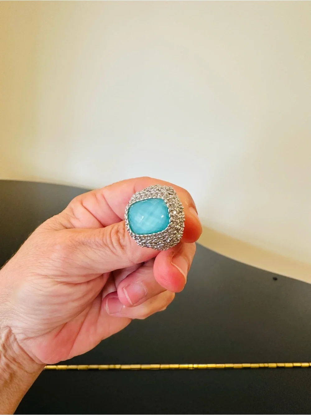Judith Ripka Luxury Vintage Retro Designer Couture Runway RARE Authentic Ring